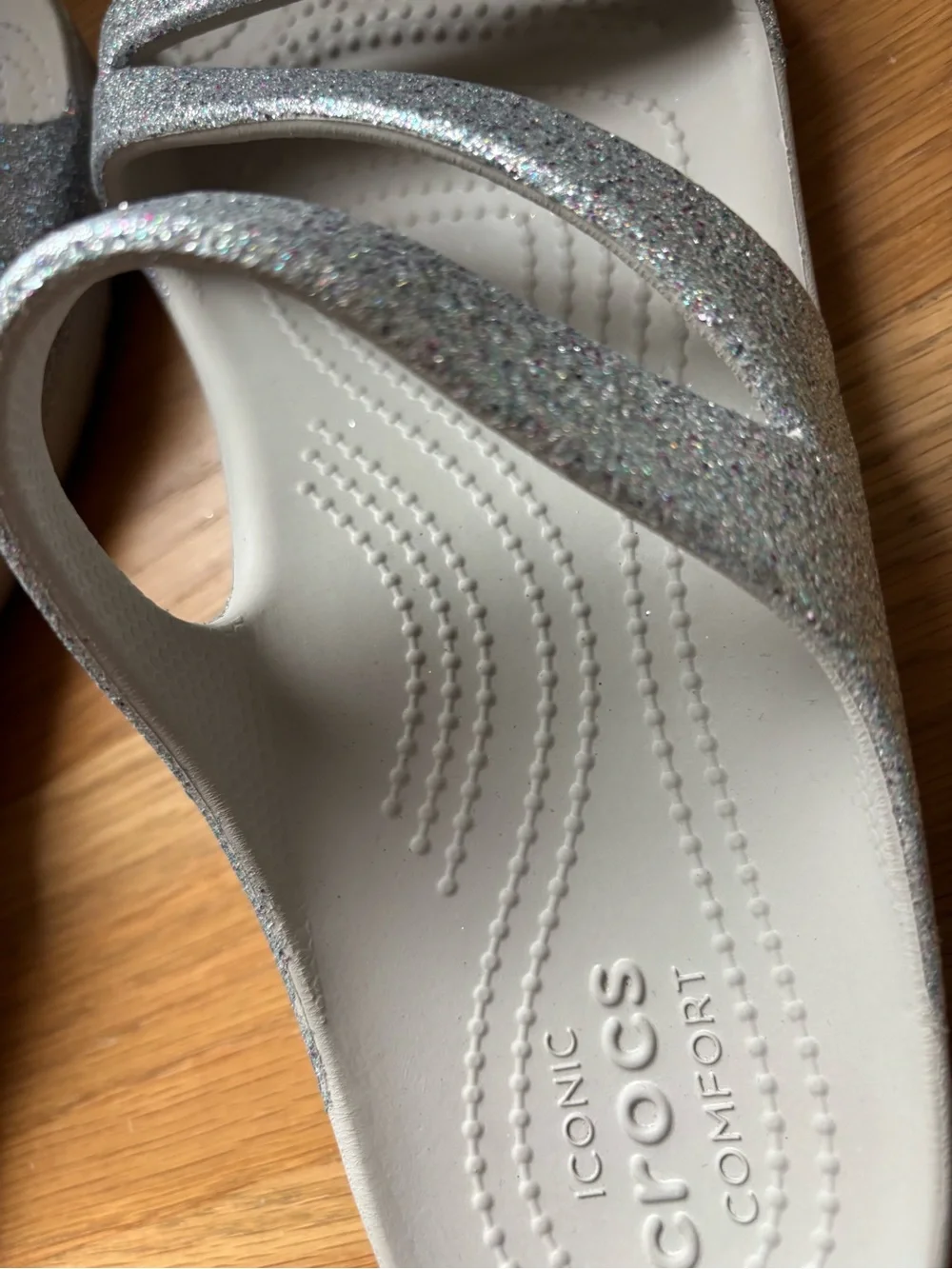 CROCS Women's Silver Glitter Sandals